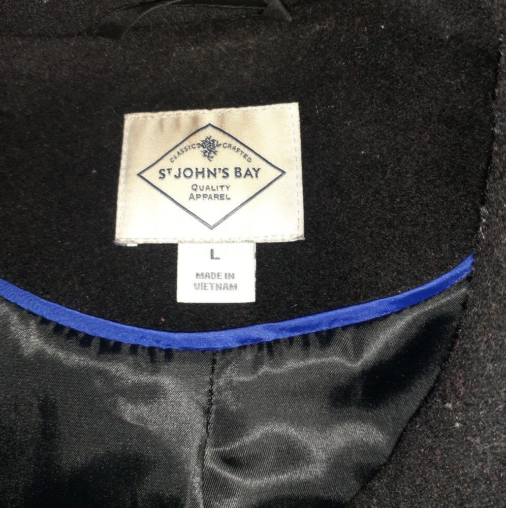 FIRM🖤ST. JOHN'S BAY PEA COAT SZ. LARGE🖤 - Picture 2 of 8